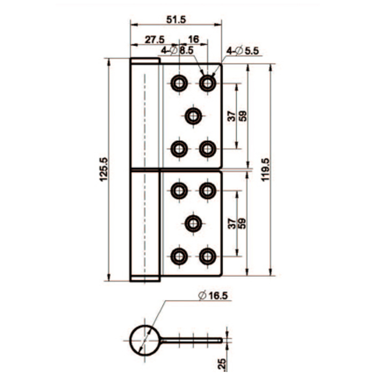 Balama detașabilă încorporată din oțel inoxidabil-B2228-13