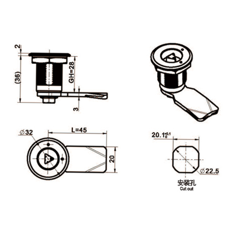 Tip instrument Cam Lock-A6014